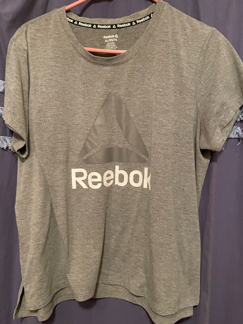 Reebok Gray Logo Short Sleeve Tee